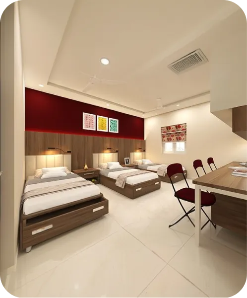 AC Rooms with Attached Bathrooms